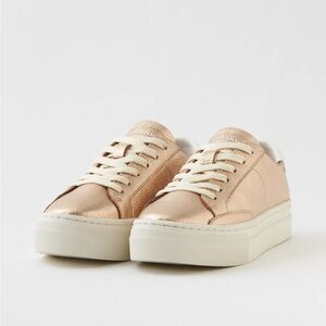 Soludos Ibiza Metallic Platform Sneaker - Rose